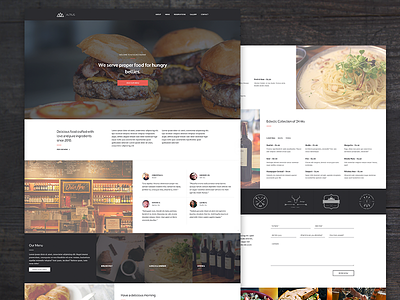 Altius Restaurant grid layout one page restaurant template themeforest web design