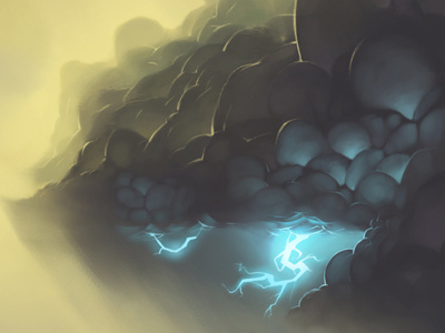 Storm clouds digital painting environment illustration landscape photoshop storm