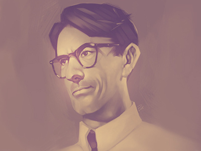 Atticus Finch. character digital illustration painting photoshop portrait sketch to kill a mockingbird