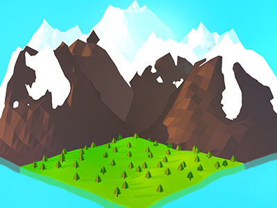 Low Poly Mountains c4d cinema 4d landscape low poly mountains snowcap trees