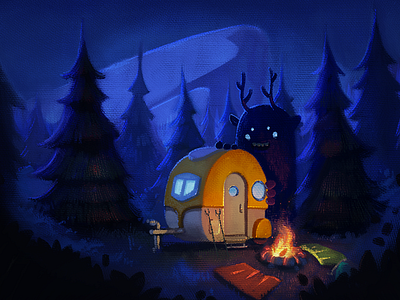 Neighbors background book camping childrens illustration environment illustration kidlitart landscape mountains night