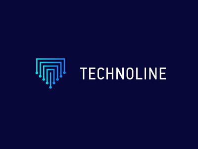 Technoline It Agency brand identity branding branding design gradient illustrator logo logodesign logotype t logo t symboll tech tech logo tecnologia tecnology