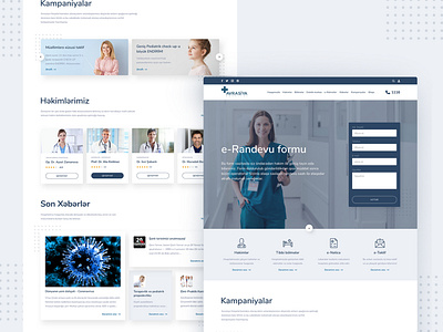 Avrasiya Hospital web page desing concept