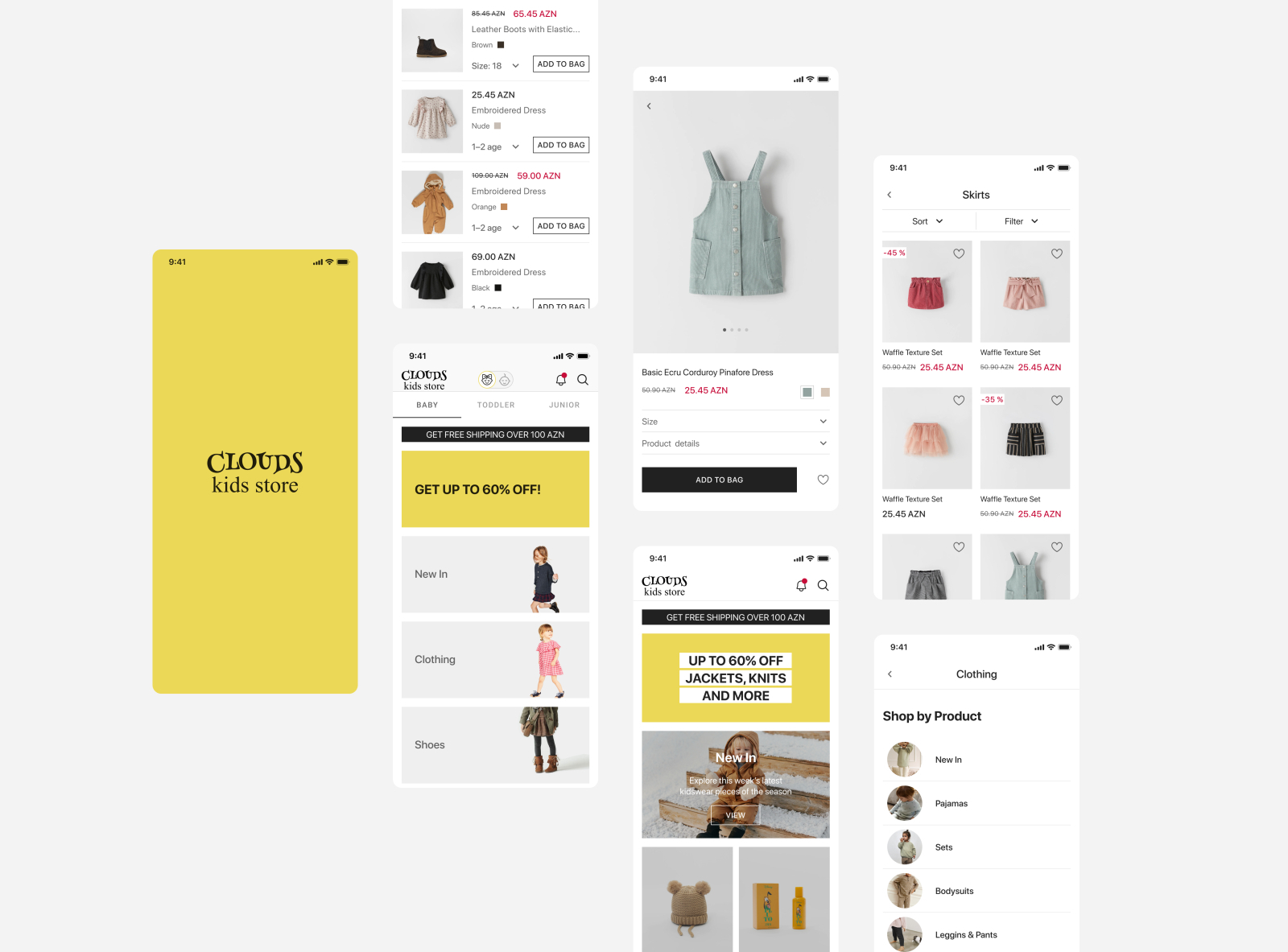 Clouds Kids E commerce Application by Gulsana on Dribbble