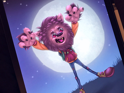 Wolf boy cartoon cute digital illustration drawing horror illustrator ipad art ipad artist monster walkman wolf