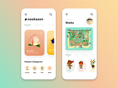 Animal Crossing • Creative Concept animal crossing app concept design ios minimal mobile app design ui ux