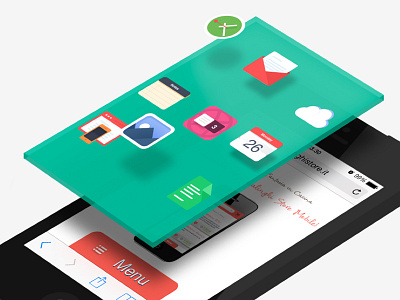 Phone 2brains app design flat design illustrator iphone mockup photoshop