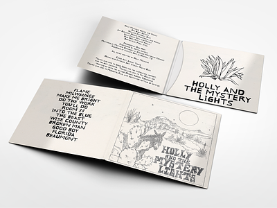 Layout and Type for Holly & The Mystery Lights album cover illustration layout typeface