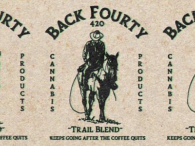 Back Fourty Cannabis Company cannabis branding cannabis design cannabis logo cowboy logo design western design