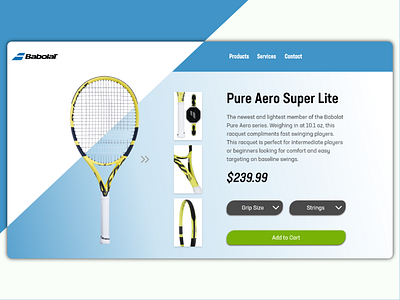 Daily UI 012 - Ecommerce Page dailyui dailyui012 dailyuichallenge design illustration tennis ui uidesign uiux ux