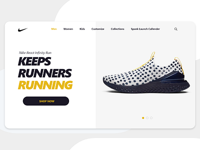 nike landing page branding design graphic design illustartor minimal ui ux vector web