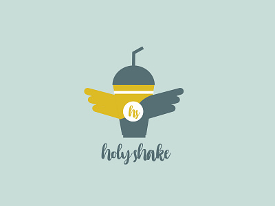 Holy Shake Logo graphic design illustartor logo design