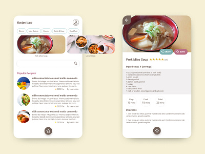 Daily UI#40 [ Recipe ] app cooking daily ui daily ui challenge design figma recipe recipe app recipes ui