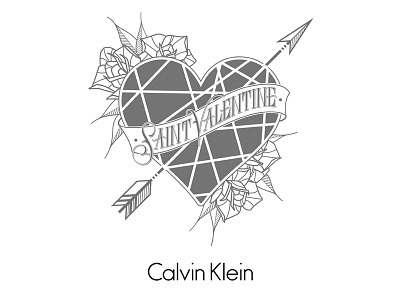 Saint Valentine artwork calvinklein justinbieber lettering valentines vector