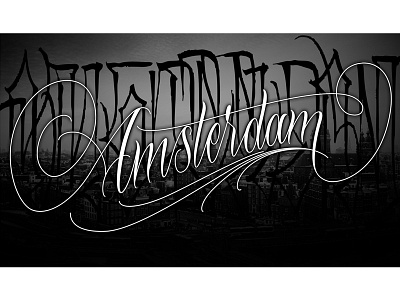 Amsterdam amsterdam lettering script vector
