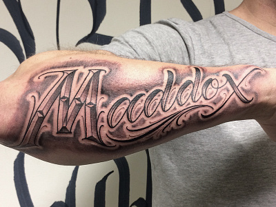 Maddox calligraphy handstyle lettering scriptlettering tattoo