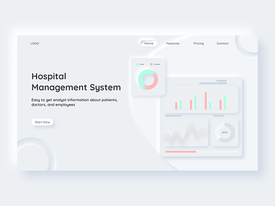 Neumorphism Web Design hospital management system neumorphism webdesign white