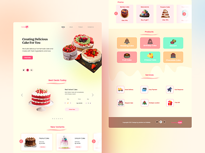 Yummy Cake Landing Page cake dessert landing page design landingpage pink uidesign webdesign