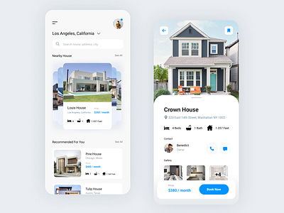 Real Estate App blue house mobile app real estate rent ui uid uidesign ux