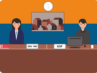 Flat design receptionist adobe adobe illustrator coreldraw coreldrawx7 design illustration vektor