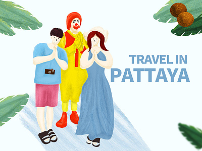 Pattaya Travel branding design illustration