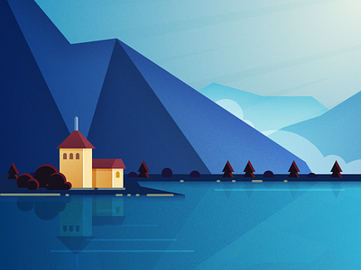 Baikal Lake design illustration vector