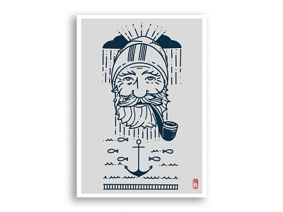 Old Salt art design fisherman graphicdesign graphicdesigner illustration lineart simpledesign
