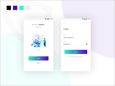 Minimal Launch Screen and Login android app app design launch screen login minimal ui ui design ux
