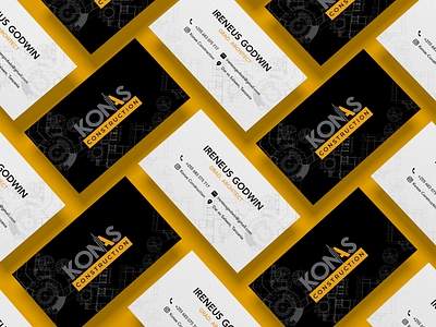 Konas construction business cards design branding business card business cards design icon illustration logo typography