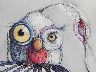 Owl 1 animals illustration watercolor