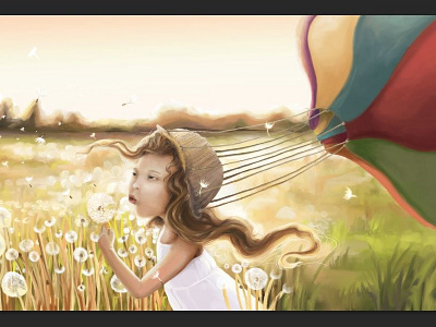 Innocence's winds art digital art digital illustration hot air balloon illustration venezuela