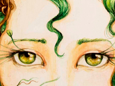 Detail from "Buds of Joy" art concept art eyes illustration paint watercolor