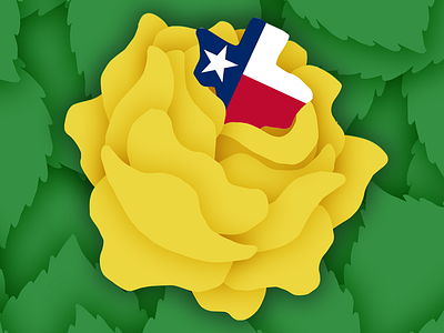 Yellow Rose of Texas design illustration rose texas