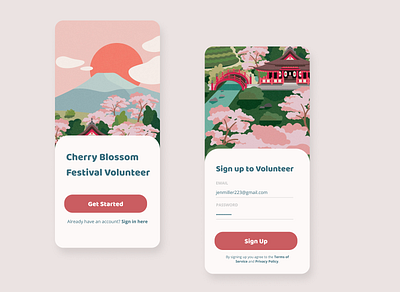 Sign Up UI for volunteering design ui