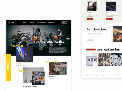 Music and Art Venue Website branding design icon logo typography ui web website