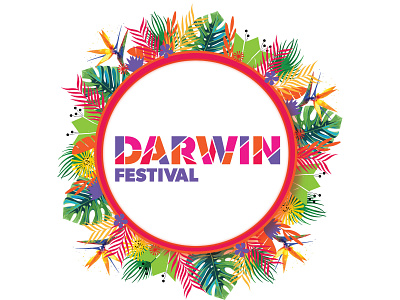 Redesign mock up Darwin Festival logo art branding colour design logo web