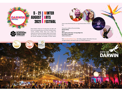 Darwin Festival Magazine Double page spread mock up art branding colour design logo web
