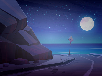 Night illustrate a peaceful - Weekly Warmup creative dribbble illustration vector weekly warm up