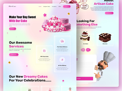 CakeShop Landing Page branding cakewebsite creative design landingpage sweetshopwebsite ui webdesign weekly warm-up