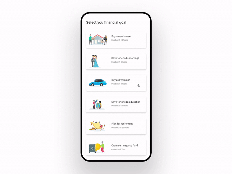 SIP calculator for Mutual fund Finance app animation finance app fintech app interaction animation interaction design mobileui mutual fund trading app ui ux web