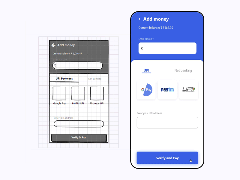 UPI payment for trading app. finance app fintech app mobile app ui mobileui payment app ui uiux upi wireframe design wireframes