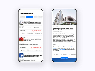 mobile UI - News feed for trading app finance app mobile app mobile ui mobileui news feed trading app trading platform ui uiux