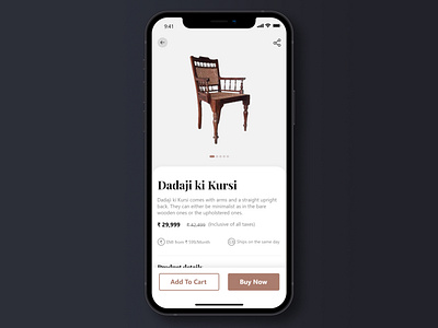 Antique Furniture Ecommerce iOS app