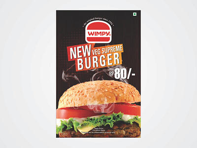 WIMPY INTERNATIONAL ad design adobe banner black branding brown burger creative design food foodie photoshop poster poster design red typography white wimpy yellow