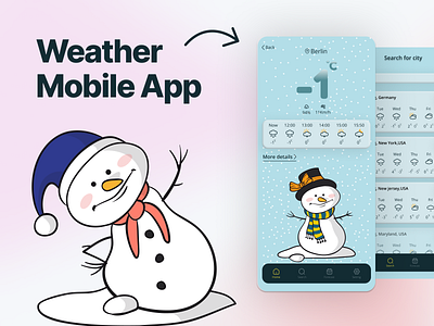 Weather app design digital product mobile app ui