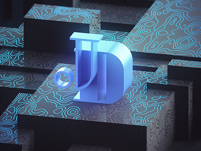 3D self ident 3d 4d blue c4d cinema ident logo render vray