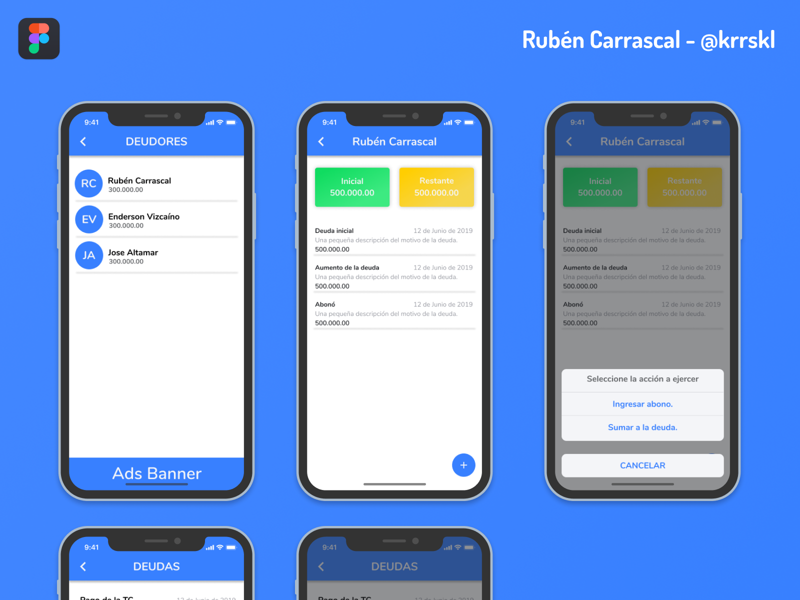 Mis Cuentas App Debtors Page By Ruben Carrascal On Dribbble