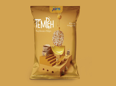 Tempe 3d modeling cinema 4d cinema4d food food packaging food packaging design foodpackaging graphicdesign indonesiafood modeling packaging tempe tempe packaging tempeh