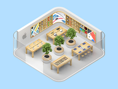 Apple Store apple first isometric shot store