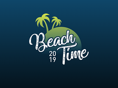 Beach Time 2019 beach event lettering palm palm beach sand sea tropical